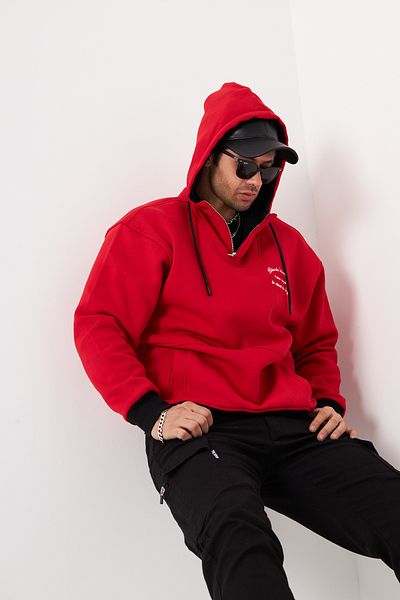 The Champ Clothing Perfect Doesn't Matter - Суитшърт с качулка, цип и дантелени детайли, голям размер