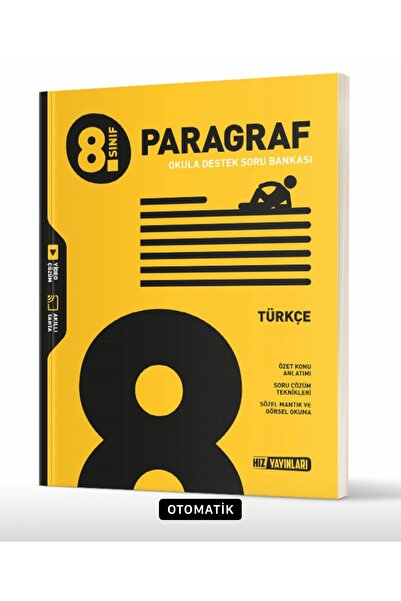 Hız Yayınları HIZ YAYINLARI 8.SINIF TÜRKÇE PARAGRAF SORU BANKASI