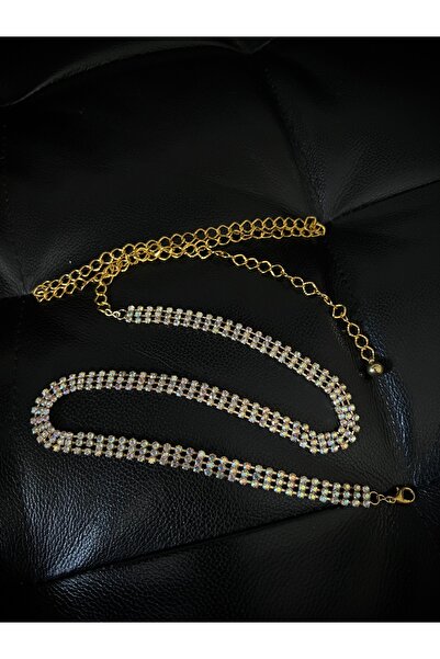 Fiori Women's Gold Stone Chain Belt