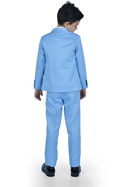 Mnk Baby&Kids 6 Buttons Children's Full Suit with Vest and Jacket MNK0523 BLUE