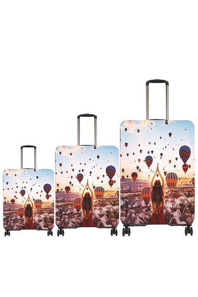 MY SARACİYE My Cappadocia 72 - Large, Medium and Cabin Size Luggage and Suitcase Cover Set