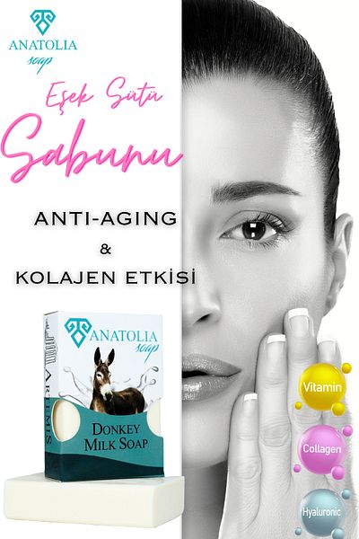Anatolia Soap 100g Collagen - Donkey Milk Soap, Rejuvenates Skin, Removes Wrinkles