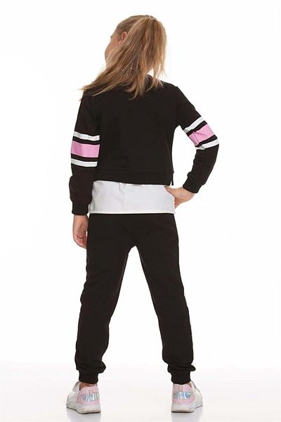 Mnk Baby&Kids Μαύρο Σετ Φούτερ για Κορίτσια - Fantastic Printed Mnk0518