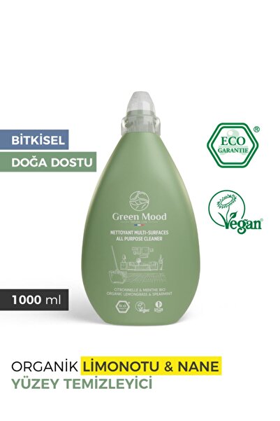 Green Mood Bitkisel Yüzey & Yer Temizleyici Organik Limonotu & Nane 1000 ml V...