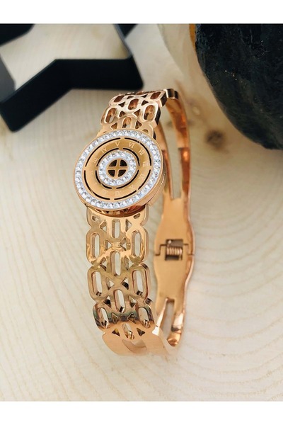 ACAR TAKI ROSE RENK TAŞLI ÇELİK KELEPÇE 316L5225