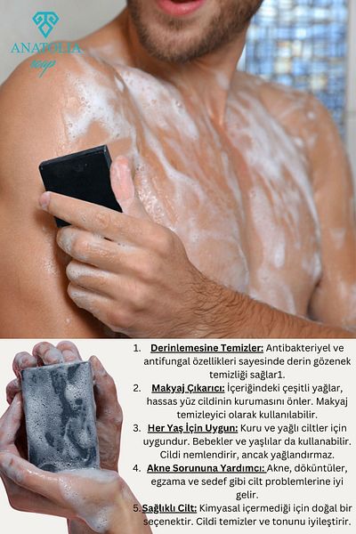 Anatolia Soap African Black soap - skin Pores CleansinG Eczema, Acne and Makeup Remover