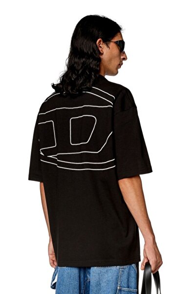 Diesel Black Polo Neck Men's T-shirt - Logo Detailed