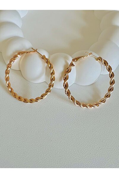 ACAR TAKI Xuping Rose Colored 4 Mm Acr9009 Twist Hoop Earrings