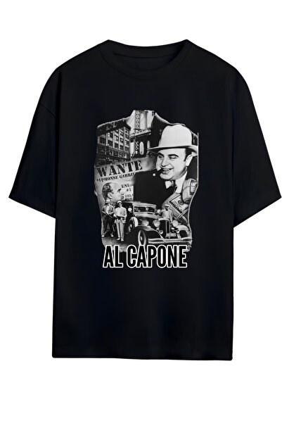 MAGORS УНИСЕКС ТЕНИСКА С ОБЪРЗАН ДОЛГ И ПРИНТ АЛ КАПОНЕ