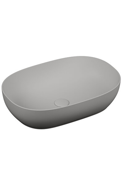 VitrA Outline 5995B476-0016 Çanak Lavabo, Oval, Mat Taş Gri, 60x40 cm