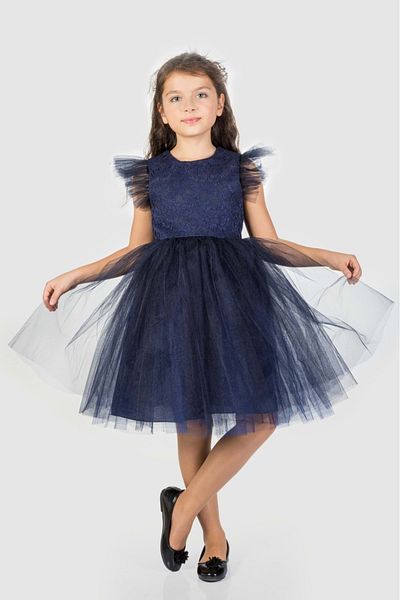 Mnk Baby&Kids Rochie de Seara Fata Tutu Dantela Roza MNK0546 ALBASTRU INCHIS