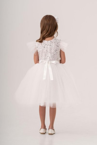 Mnk Baby&Kids Tulle Girl's Kpl Dress Mnk0526 Snow White