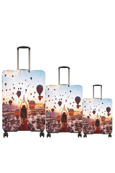 MY SARACİYE My Cappadocia 72 - Large, Medium and Cabin Size Luggage and Suitcase Cover Set