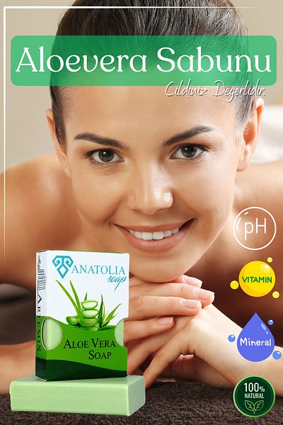 Anatolia Soap Aloe Vera Soap - Moisturizing and Cleansing Herbal Serum