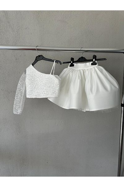 She Dress Rhinestone Blouse and Skirt