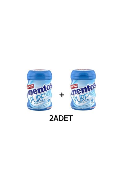 Mentos Pure Fresh Nane Aromalı Sakız - Şekersiz(Tatlandırıcılı) 60g (2 ADET)