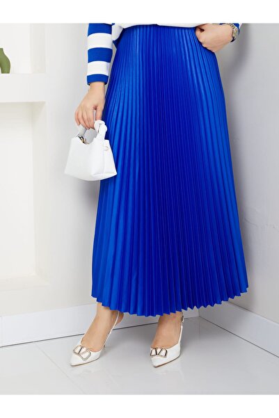 modapark.ist Fusta plisată cu aspect piele de damă