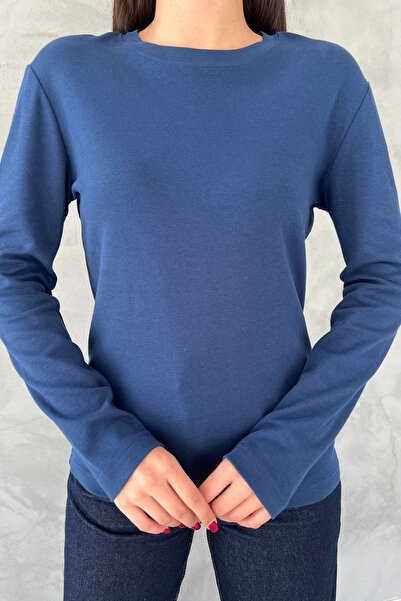 Seda Yalçın Atelier Синя довга рукава Basic T-shirt