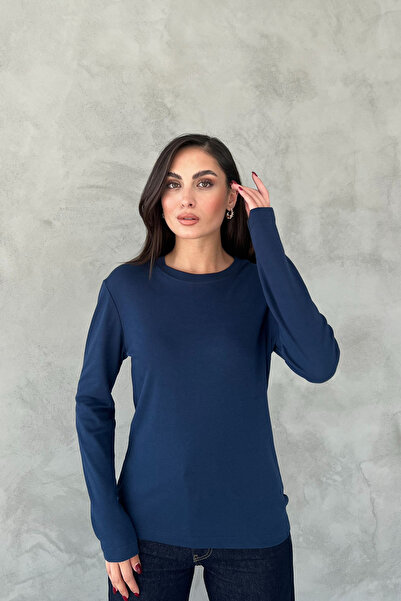 Seda Yalçın Atelier Синя довга рукава Basic T-shirt
