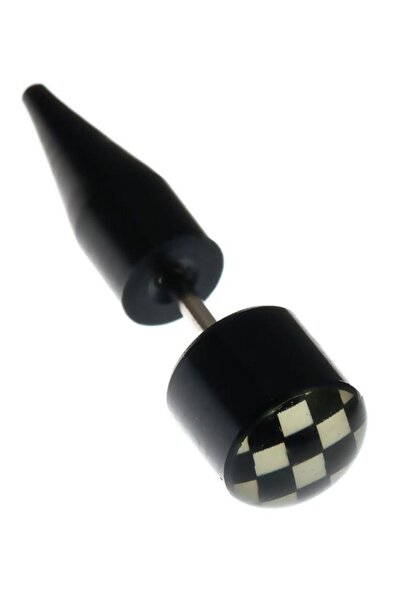 Rouge Bioplast Checkers Figure Spike Tapers Earrings