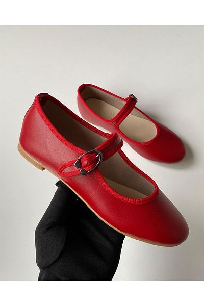 Zuum Beys Mary Jane Women's Ballerina Flats - Red Skin
