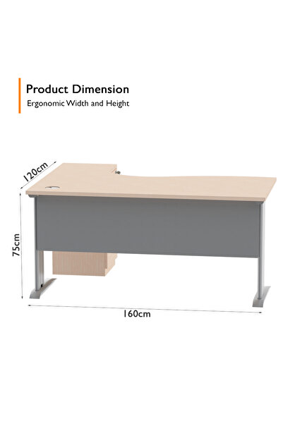 Mahmayi Stazion 1612 Modern Office Workstation Oak