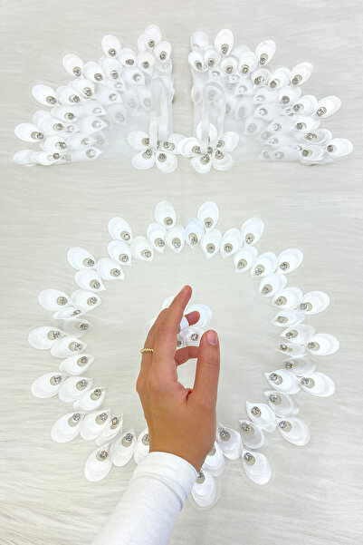 ZEYMERADE منديل العروس الأبيض، تفاصيل الحجر اللامع لحفلات الزفاف، وصيفة العرو...