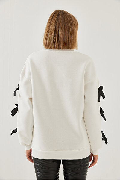 Bianco Lucci Γυναικείο φούτερ με φιόγκο με τρεις κλωστές 60351183