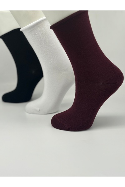 ONURCAN SOCKS 3 LÜ  BAMBU LASTİKSİZ PAMUKLU DİKİŞSİZ ÇORAP