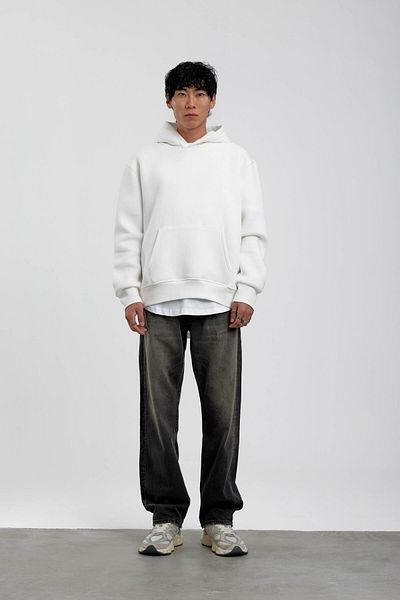 NOMARC Φούτερ με λευκή κουκούλα Basic Hoodie