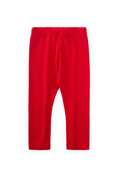 Cigit 0-5 Years Red Ribbed Leggings
