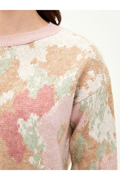 LC Waikiki Lw - Crew Neck Patterned Long Sleeve Women's Knitwear Tunic