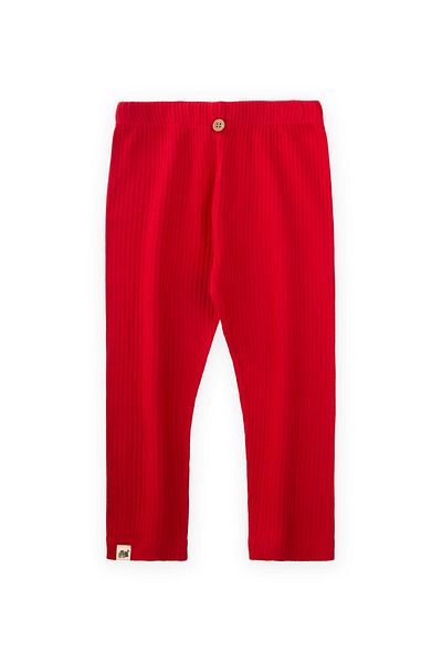 Cigit 0-5 Years Red Ribbed Leggings