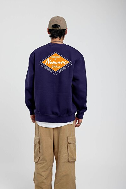 NOMARC Світло-синій світшот з принтом Horizons