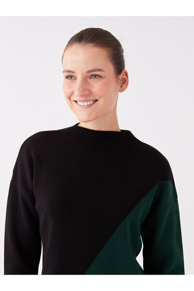 LC Waikiki Dámská úpletová tunika s dlouhým rukávem v barvě polovičního roláku