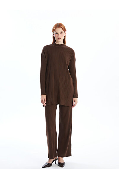 LC Waikiki LW - Dik Yaka Düz Uzun Kollu Kadın Triko Tunik