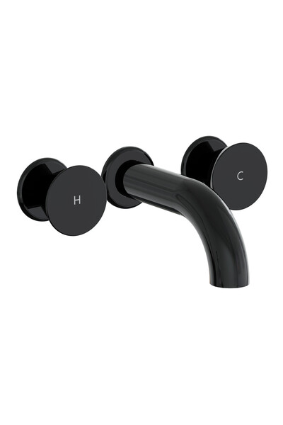 VitrA Liquid A4269039 Ankastre Lavabo Bataryası, Parlak Siyah