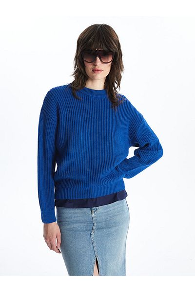 LC Waikiki Crew Neck Oversize Women's Knitwear Sweater - W47871Z8