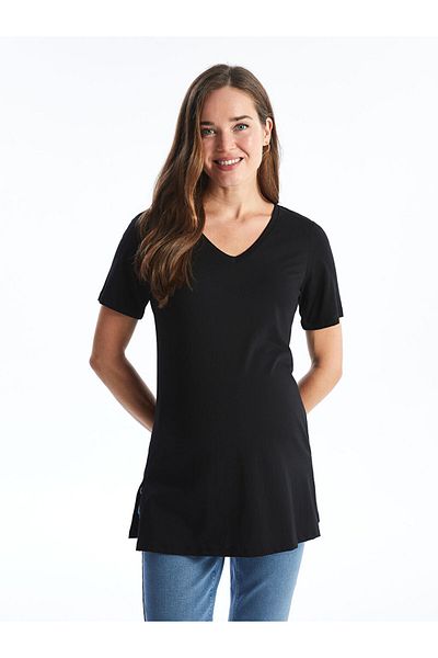 LC Waikiki Γυναικείο μπλουζάκι LCW Comfort V λαιμόκοψη