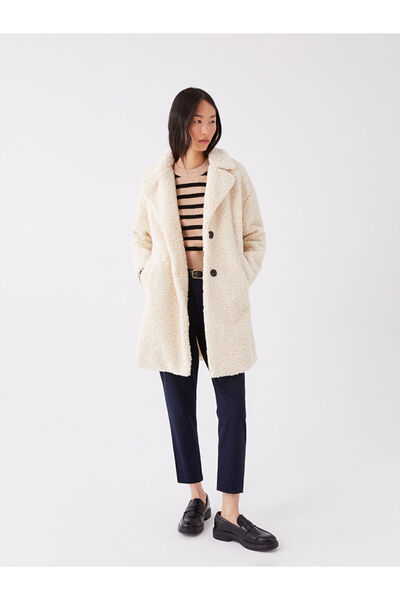 LC Waikiki Bunda Límec Pevný Dlouhý rukáv Dámský Teddy Coat