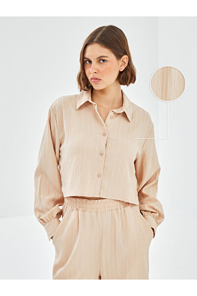 LC Waikiki Beige Textured Women's Shirt