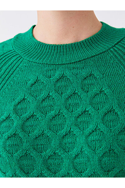 LC Waikiki Long Sleeve Crew Neck Patterned Women's Knitwear Sweater