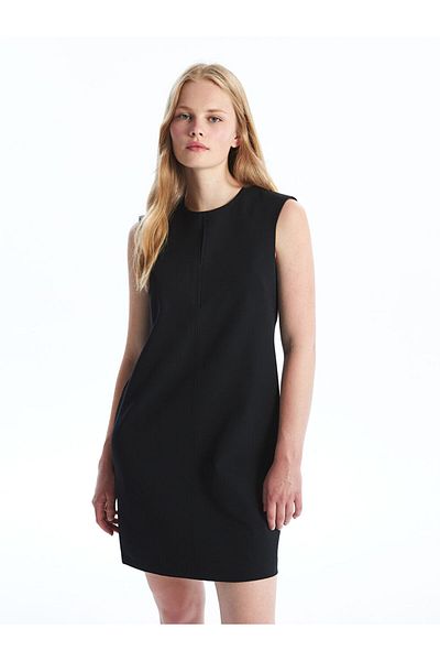 LC Waikiki Lcw Vision Black Women's Crew Neck Straight Dress