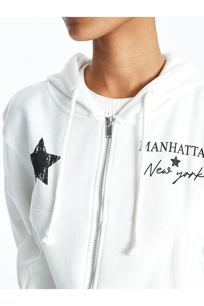 LC Waikiki Γυναικεία φούτερ με φερμουάρ XSIDE με κουκούλα Crop