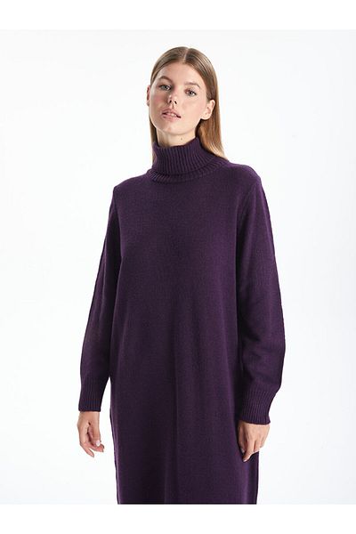 LC Waikiki Oversize Γυναικείο Πλεκτό Φόρεμα - Ζιόν, Μασίφ μακρυμάνικο