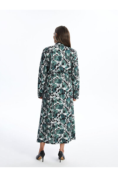 LC Waikiki Green Patterned Women's Shirt Dress