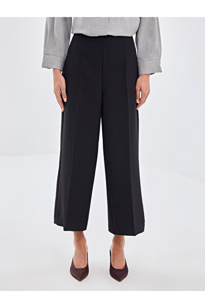LC Waikiki Lcw Modest Black Standard Fit Wide Leg Women's Trousers