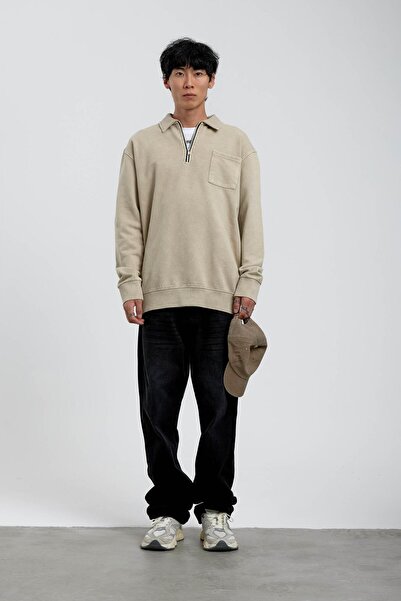 NOMARC Ανδρικό φούτερ με μια τσέπη με μισό φερμουάρ που πλένεται