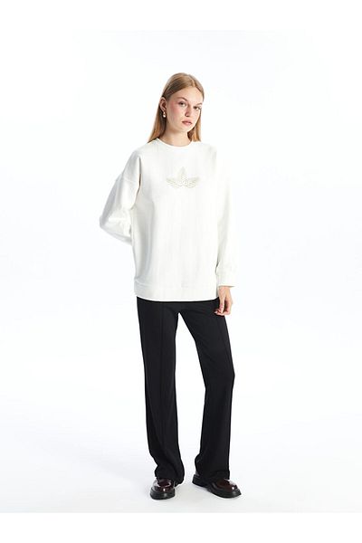 LC Waikiki Дамска туника с бродирано деколте в цвят екрю Modest LCW