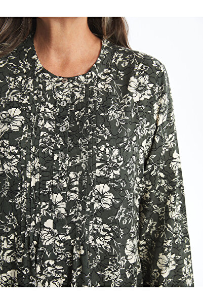 LC Waikiki Mixed Crew Neck Patterned Dress